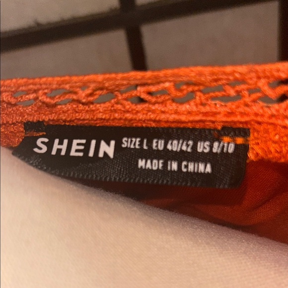 SHEIN Vibrant Orange Long Sleeve Dress - Picture 2 of 16